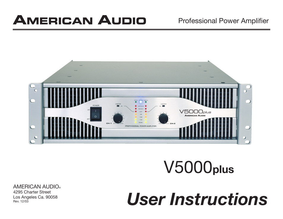 American Audio Model V 5000 User Manual | 18 pages