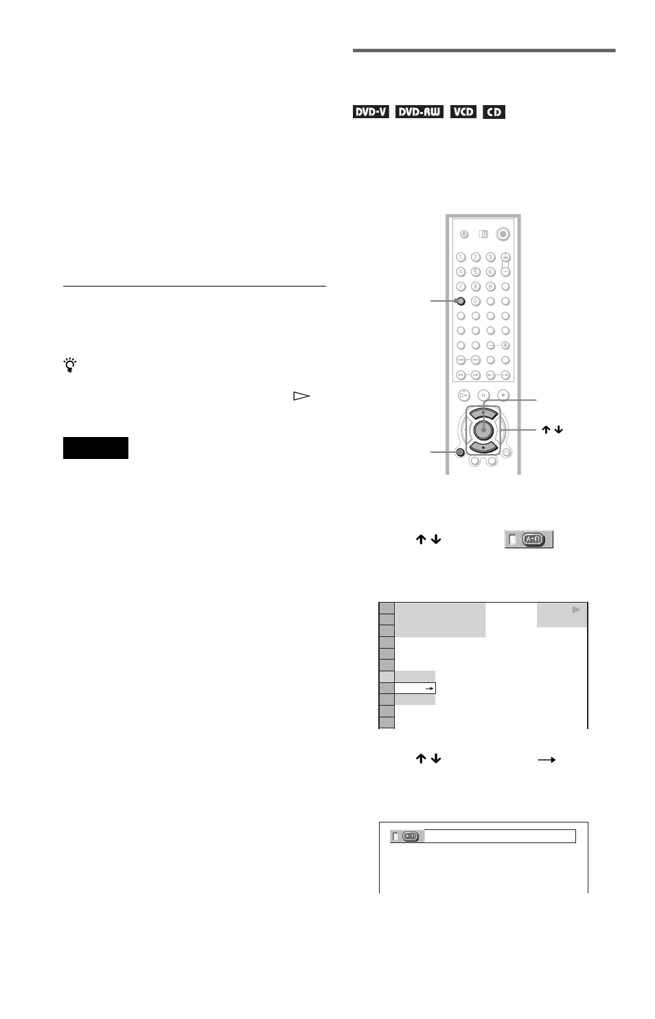 Repeating a specific portion (a- b repeat play) | Sony DVP-NS975V User Manual | Page 44 / 100