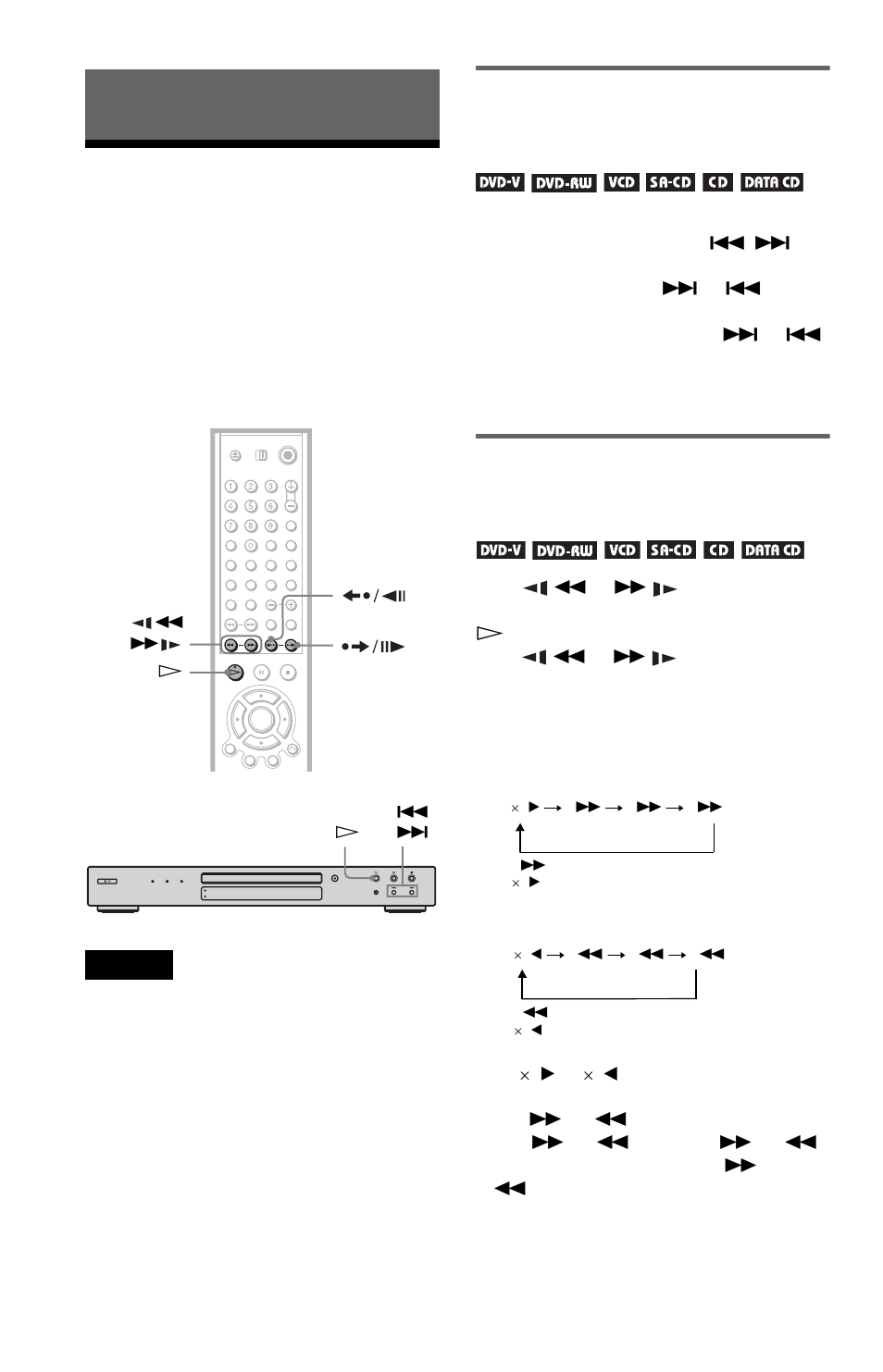 Searching for a scene, Searching for a particular point on a disc, Search, scan, slow-motion play, freeze frame) | Sony DVP-NS975V User Manual | Page 46 / 100