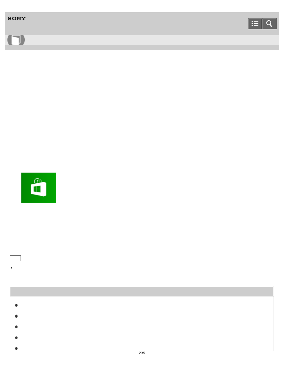 Installing apps from windows store, You can install apps from windows store, User guide | Sony SVF1432ACXW User Manual | Page 235 / 474