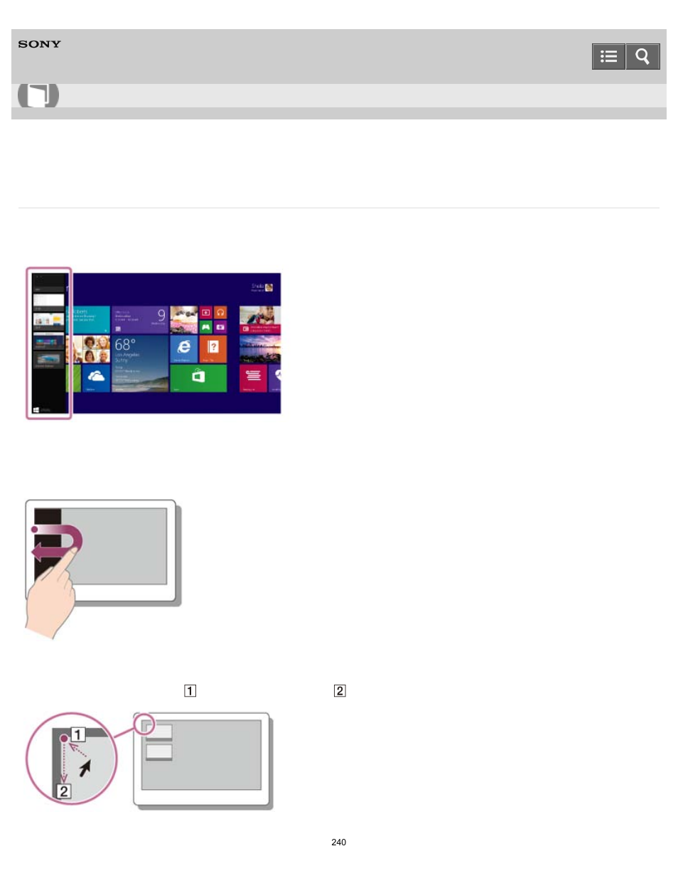 Viewing running apps, User guide | Sony SVF1432ACXW User Manual | Page 240 / 474