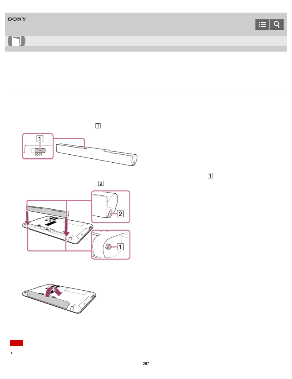 Installing the battery pack, User guide | Sony SVF1432ACXW User Manual | Page 267 / 474