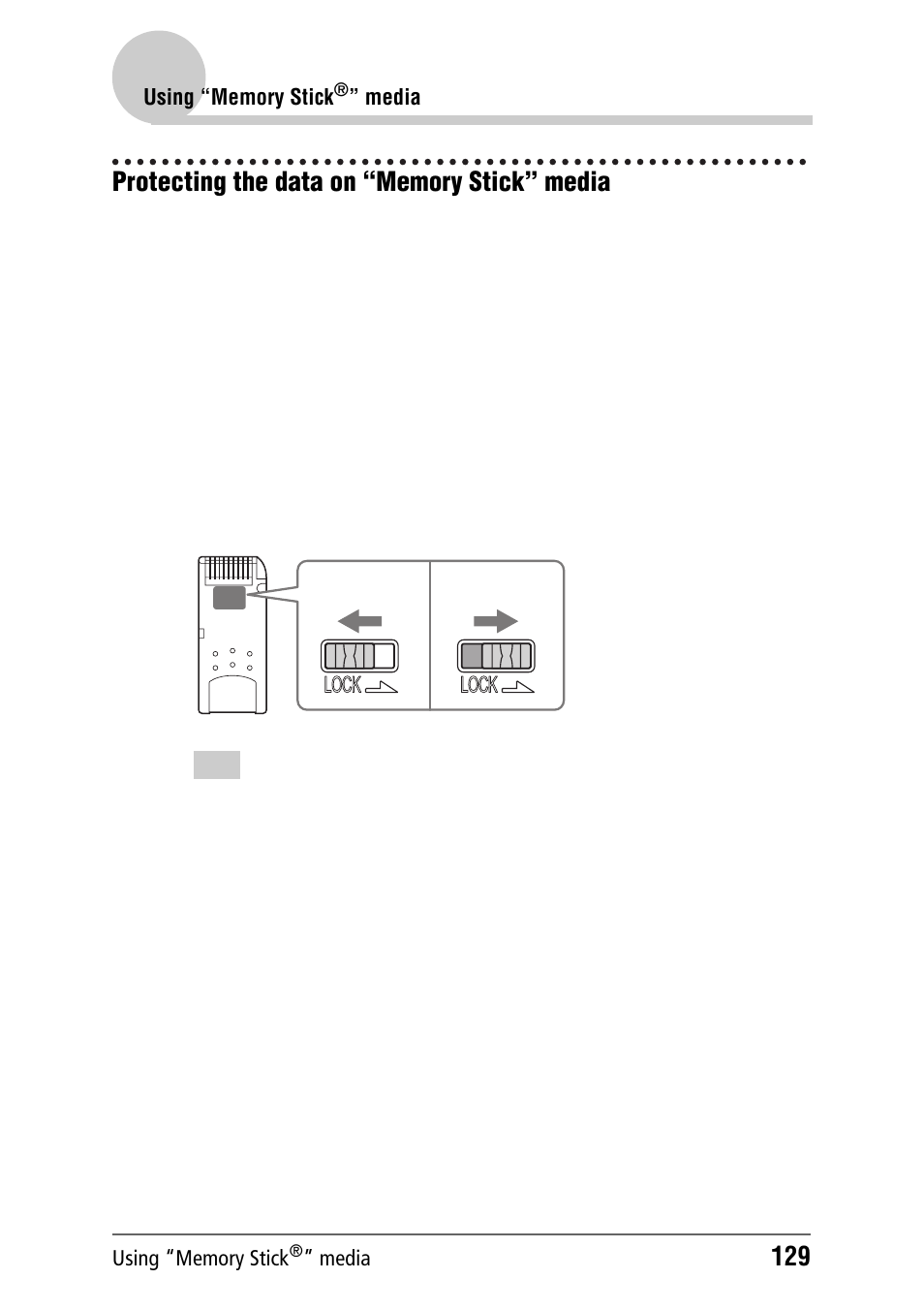 Protecting the data on “memory stick” media | Sony PEG-NZ90 User Manual | Page 129 / 186