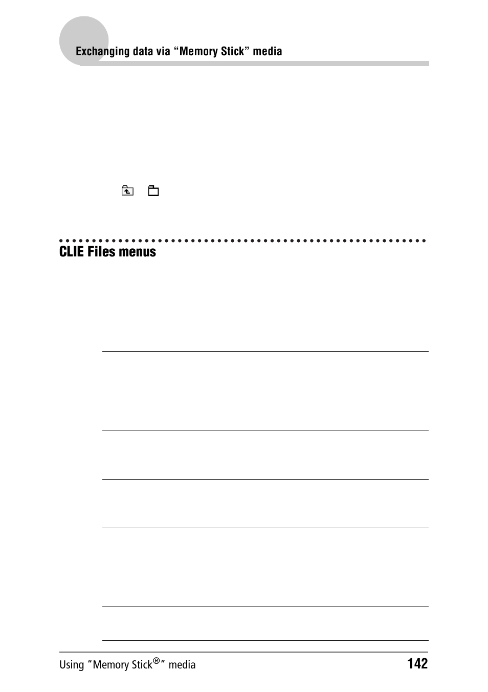 Clie files menus | Sony PEG-NZ90 User Manual | Page 142 / 186