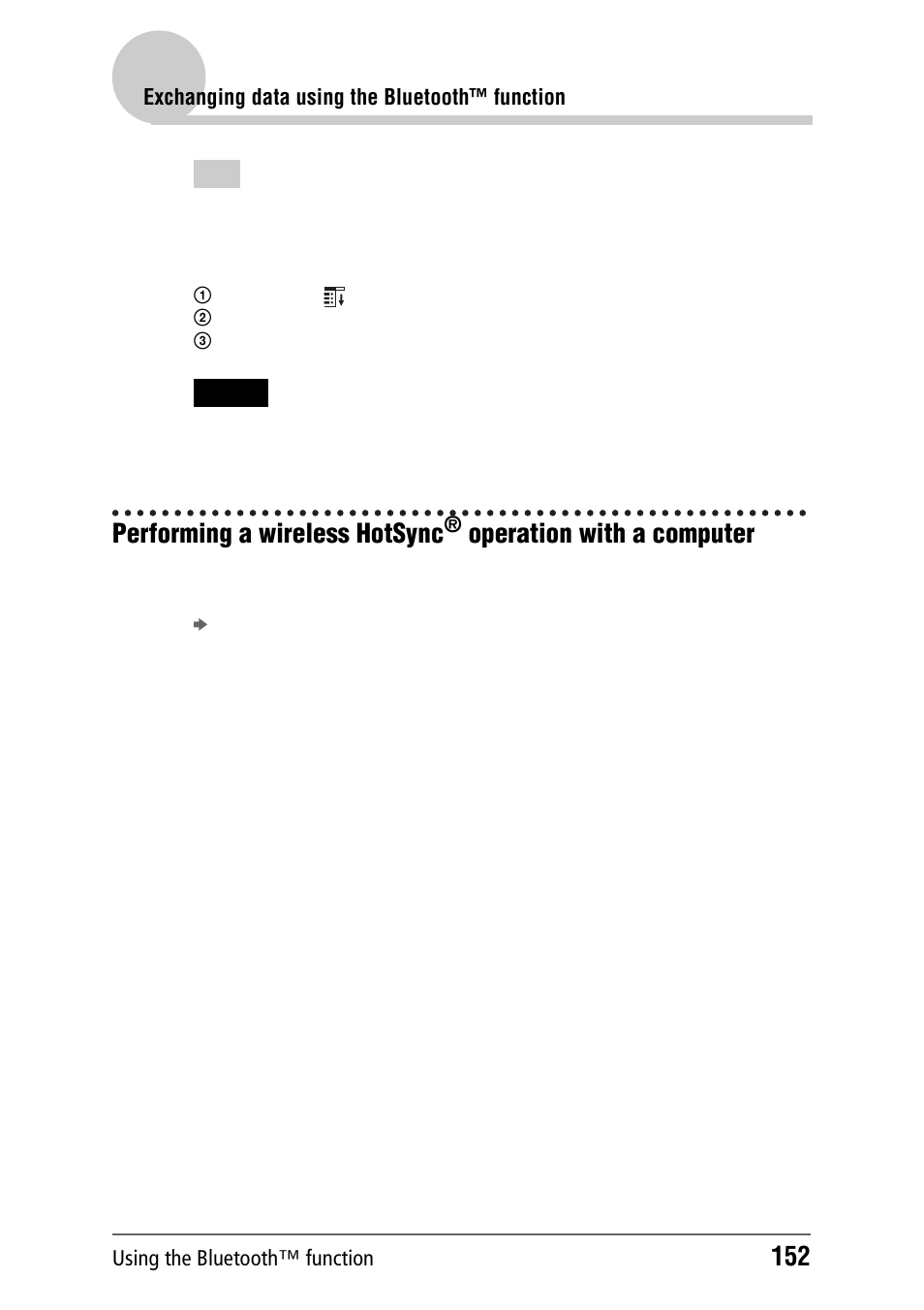 Performing a wireless hotsync, Operation with a computer | Sony PEG-NZ90 User Manual | Page 152 / 186