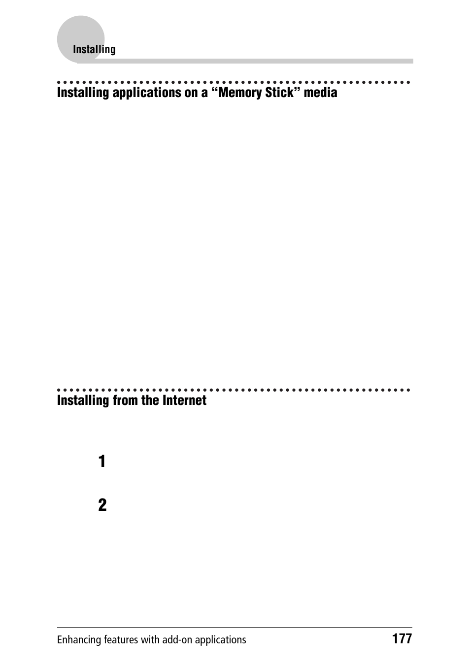 Installing applications on a “memory stick” media, Installing from the internet | Sony PEG-NZ90 User Manual | Page 177 / 186