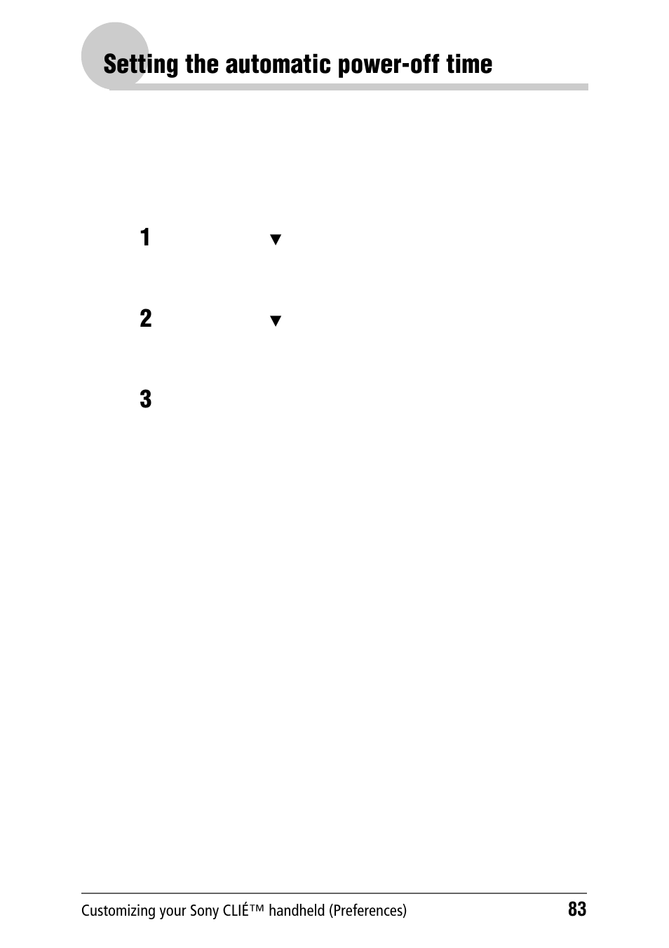 Setting the automatic power-off time, 83 to | Sony PEG-NZ90 User Manual | Page 83 / 186