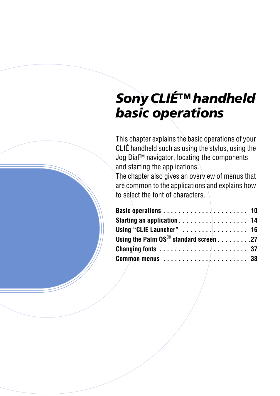 Sony clié™ handheld basic operations, Ages 9-65 | Sony PEG-NZ90 User Manual | Page 9 / 186