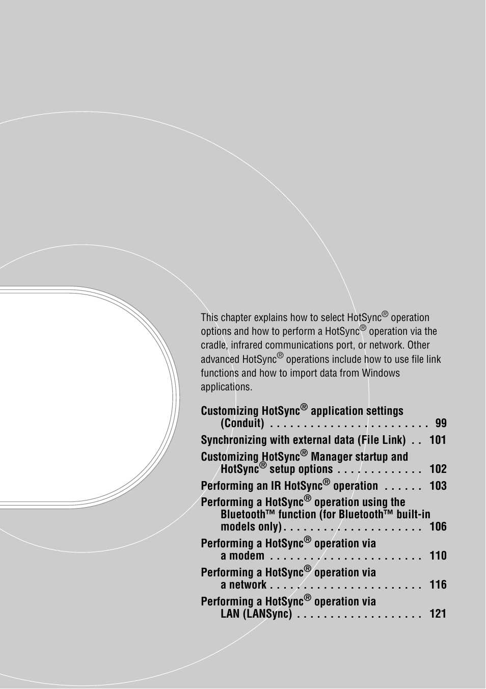 Exchanging and updating data using a hotsync, Operation (other hotsync, Operations) | Sony PEG-NZ90 User Manual | Page 98 / 186