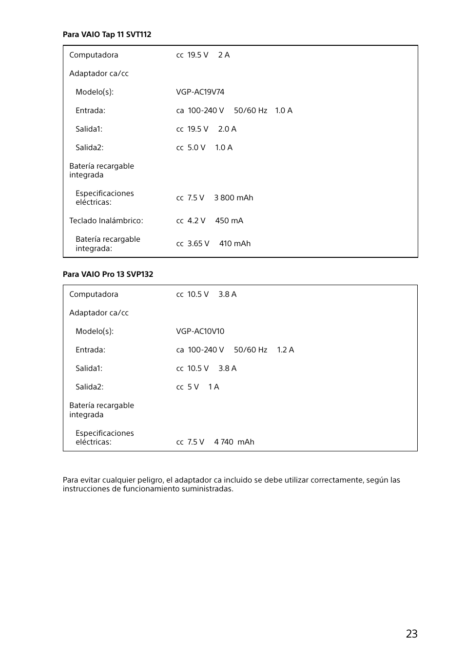 Sony VAIO Safety regulations User Manual | Page 23 / 36