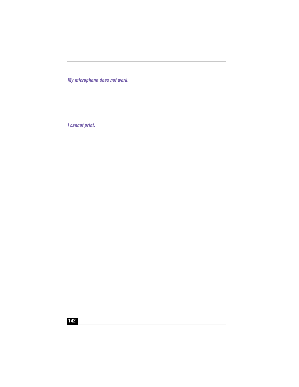 My microphone does not work, Troubleshooting the printer, I cannot print | Sony PCG-XG700 User Manual | Page 142 / 154