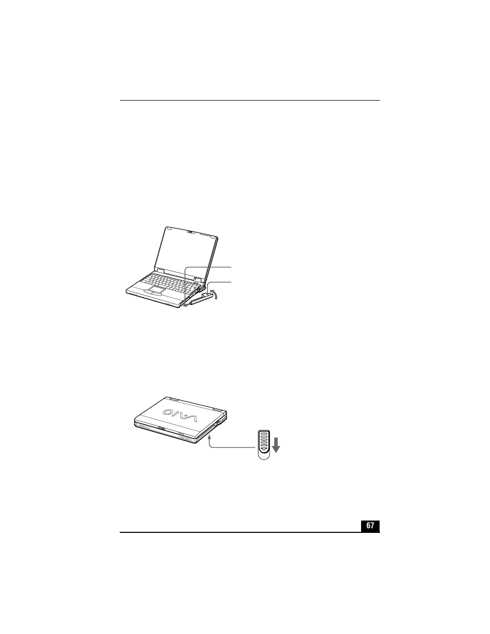 Using the weight saver, To attach the weight saver, Inserting the weight saver | To remove the weight saver, Release lever | Sony PCG-XG700 User Manual | Page 67 / 154