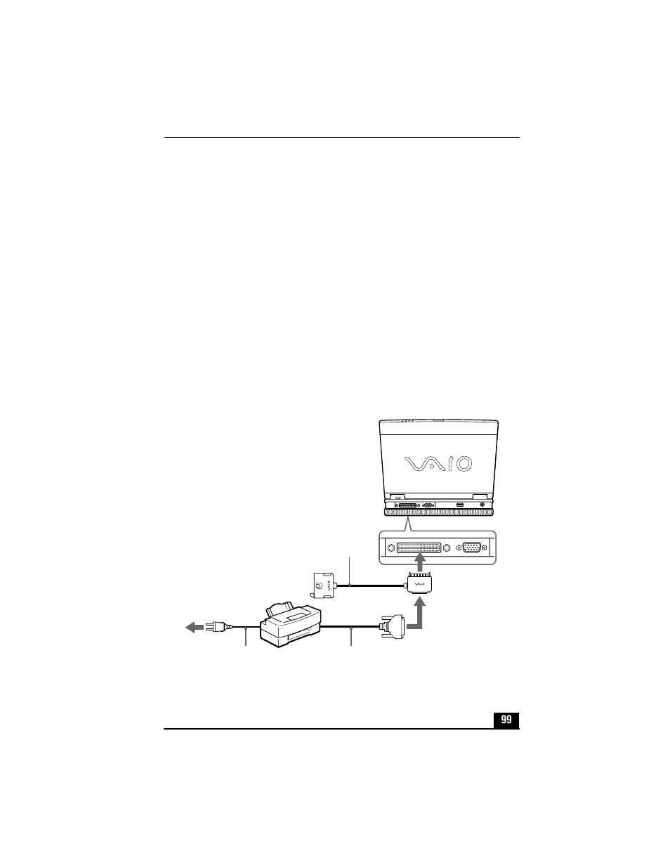 Connecting a printer to your computer, Before using the printer, To connect a printer | Parallel port | Sony PCG-XG700 User Manual | Page 99 / 154