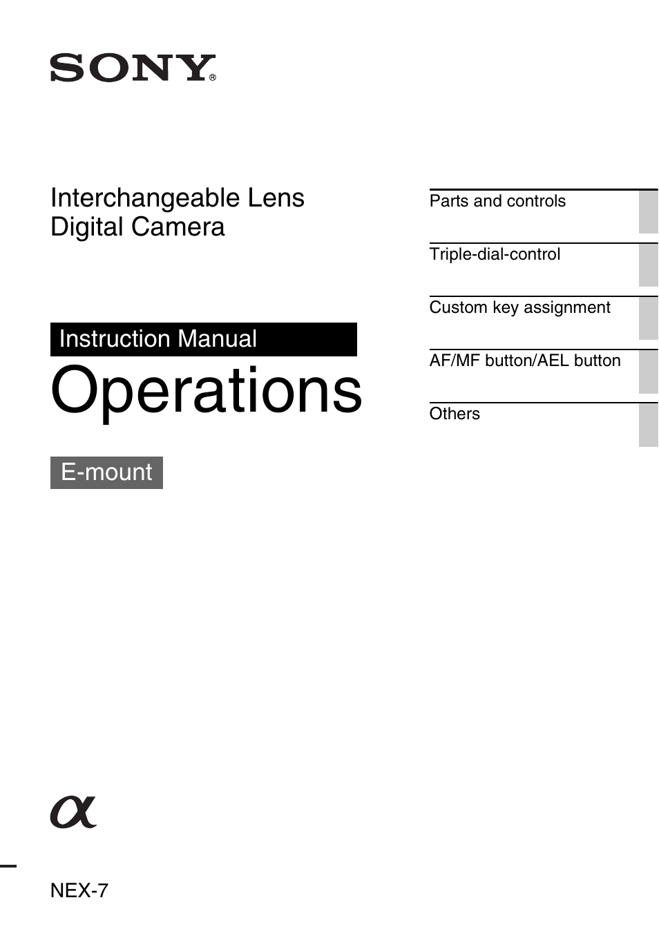 Sony NEX-7 User Manual | 64 pages