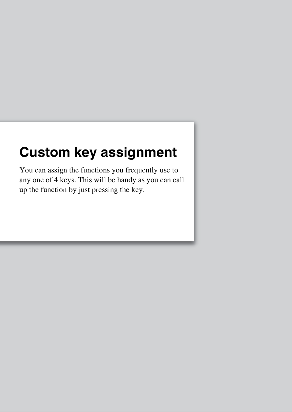 Custom key assignment | Sony NEX-7 User Manual | Page 21 / 64