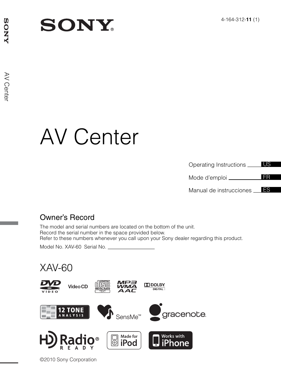 Sony XAV-60 User Manual | 180 pages