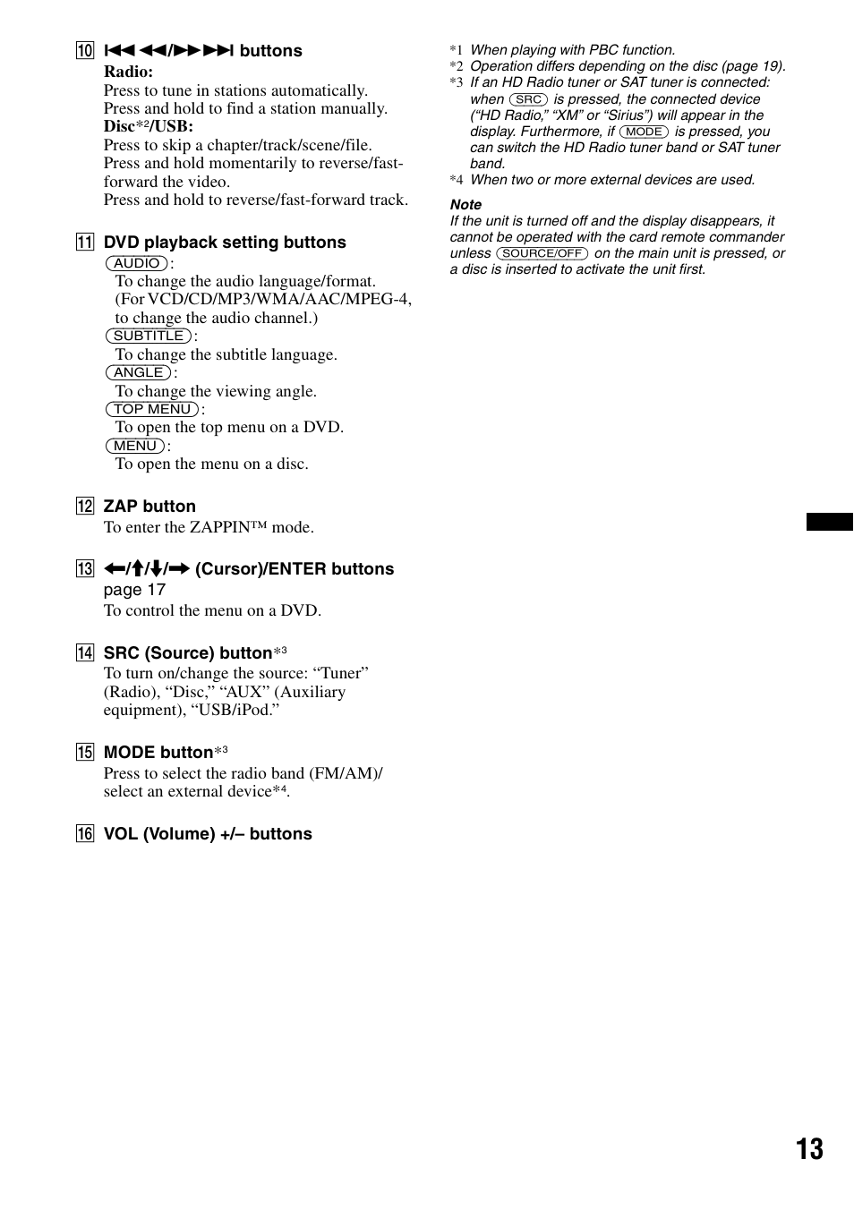 Sony XAV-60 User Manual | Page 13 / 180
