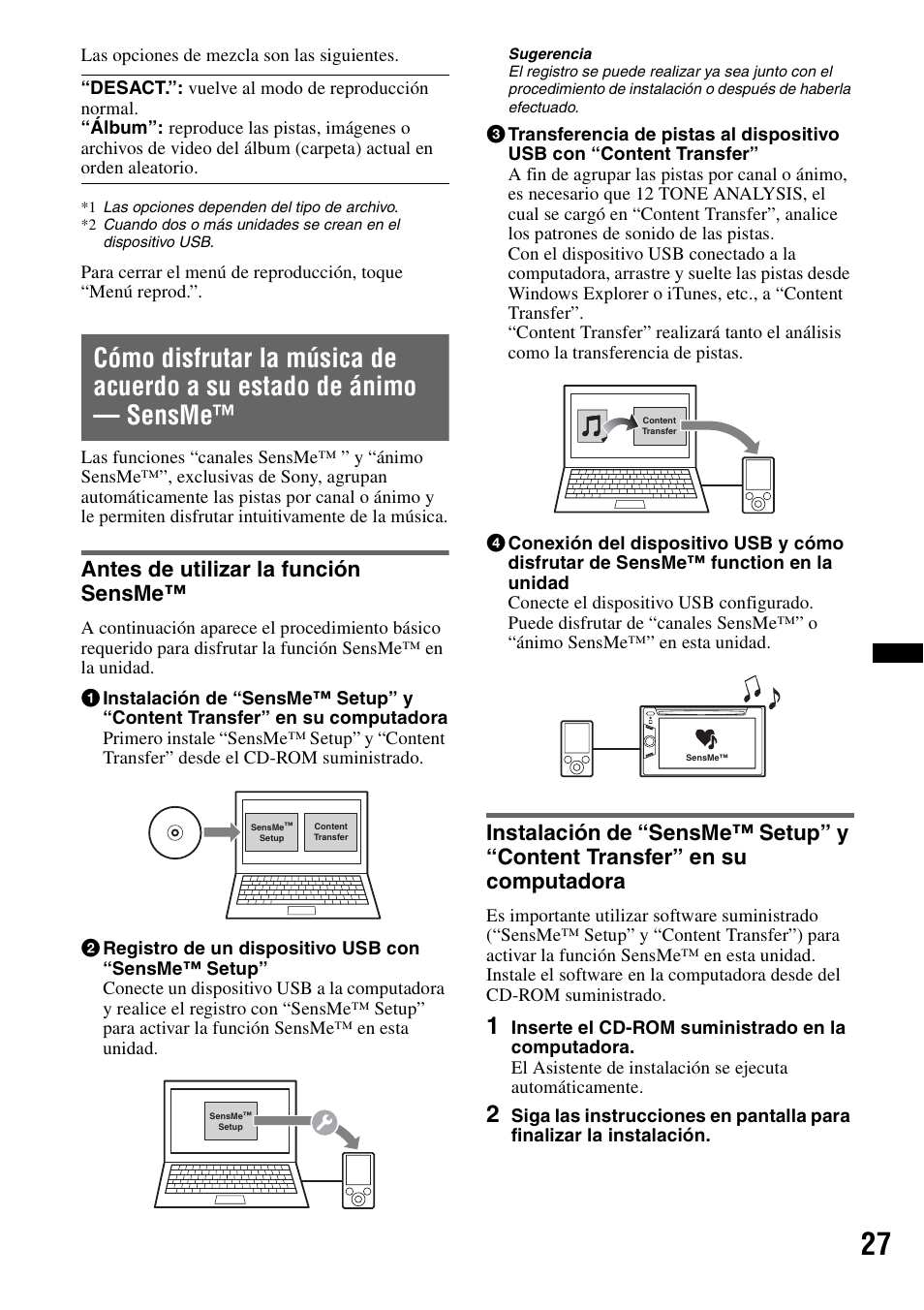 Antes de utilizar la función sensme | Sony XAV-60 User Manual | Page 145 / 180