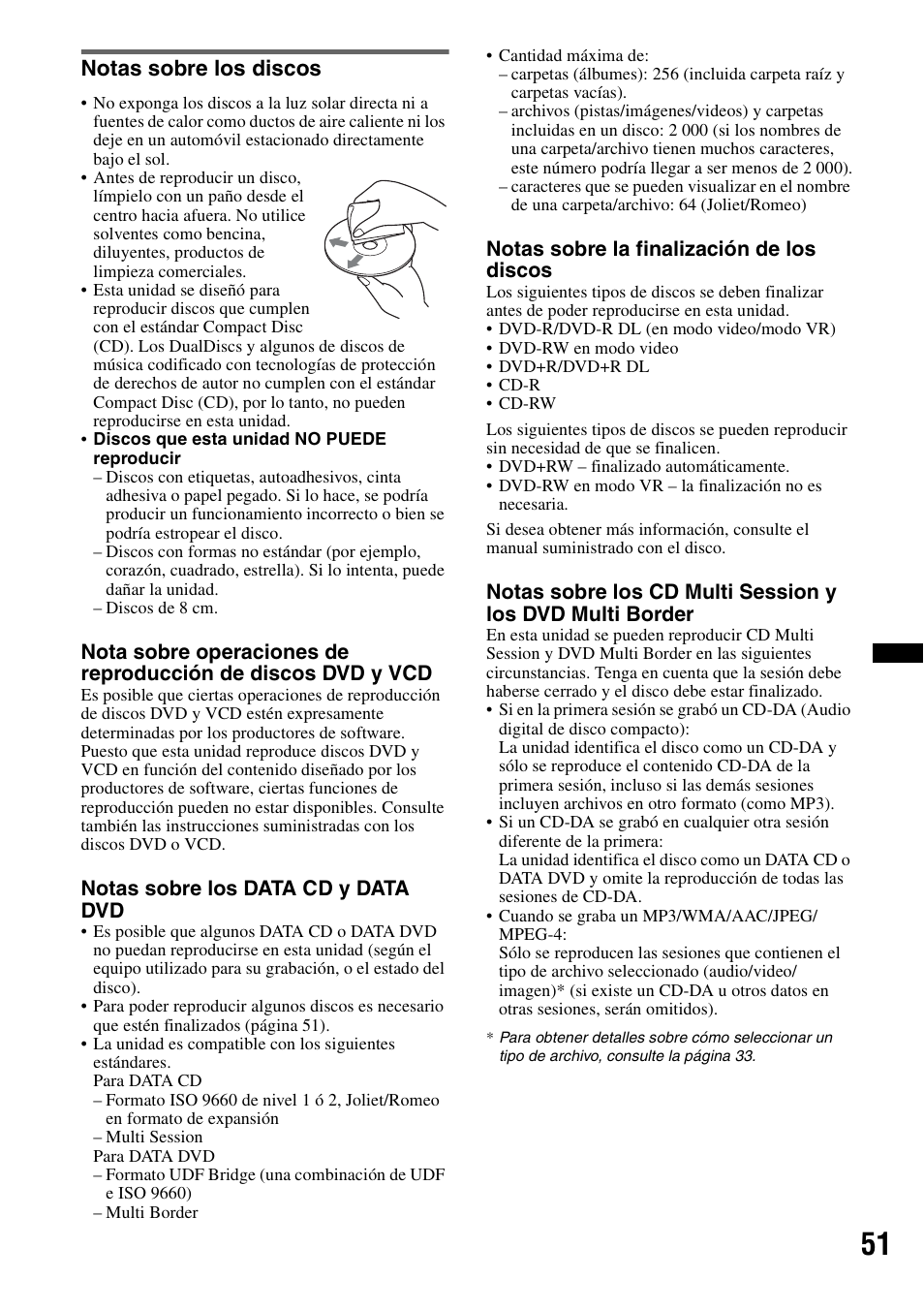 Notas sobre los discos | Sony XAV-60 User Manual | Page 169 / 180