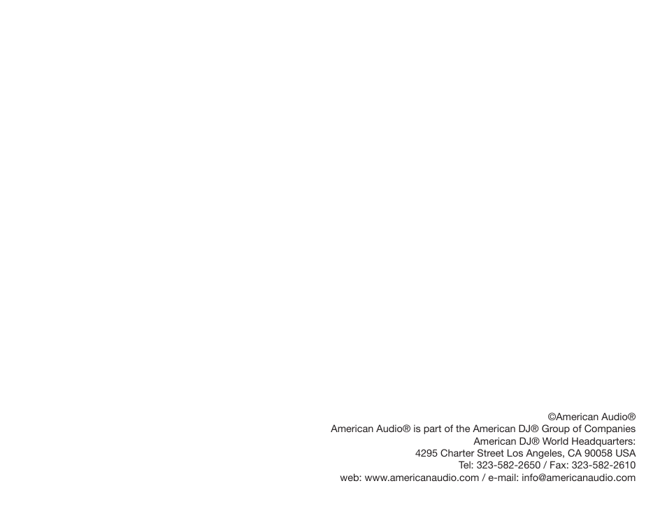 American Audio VLP Series User Manual | Page 18 / 18