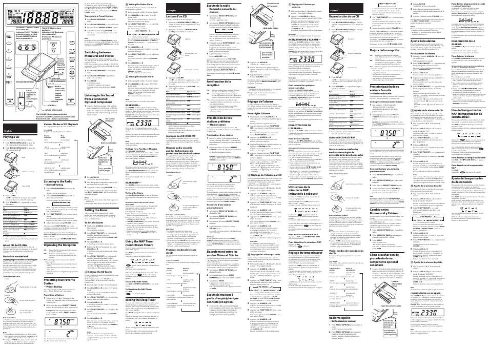 Sony ICF-CD7000 User Manual | Page 2 / 2