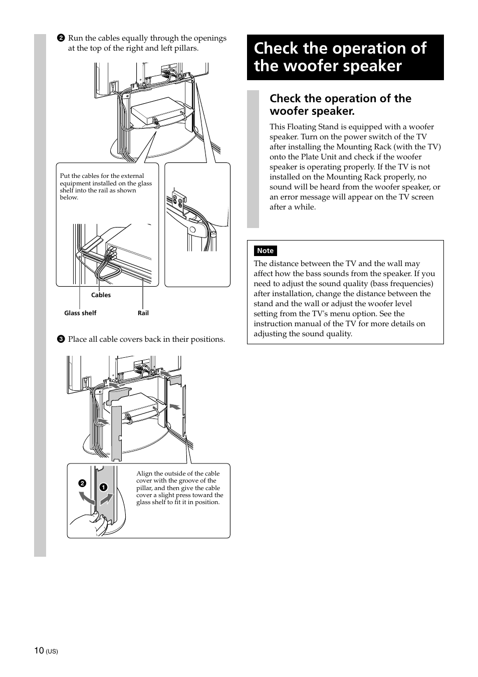 Check the operation of the woofer speaker | Sony KDE-42XS955 User Manual | Page 10 / 36