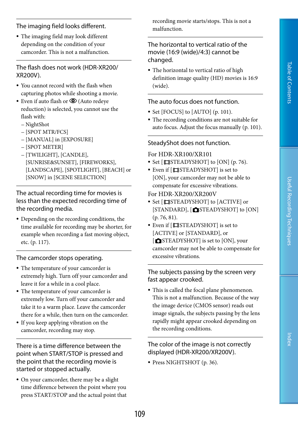 Sony HDR-XR200V User Manual | Page 109 / 133