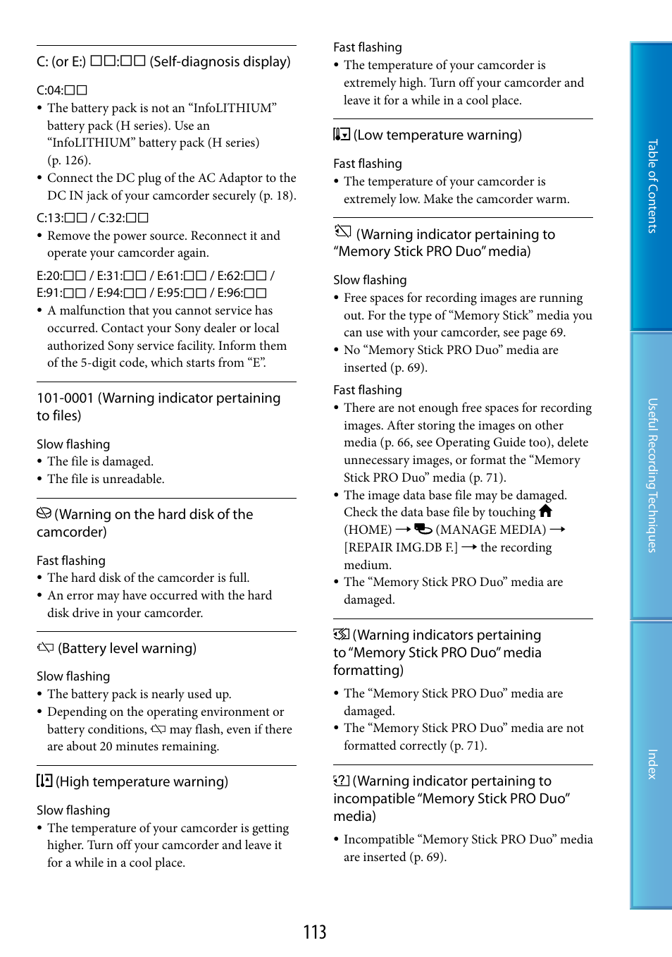 Sony HDR-XR200V User Manual | Page 113 / 133