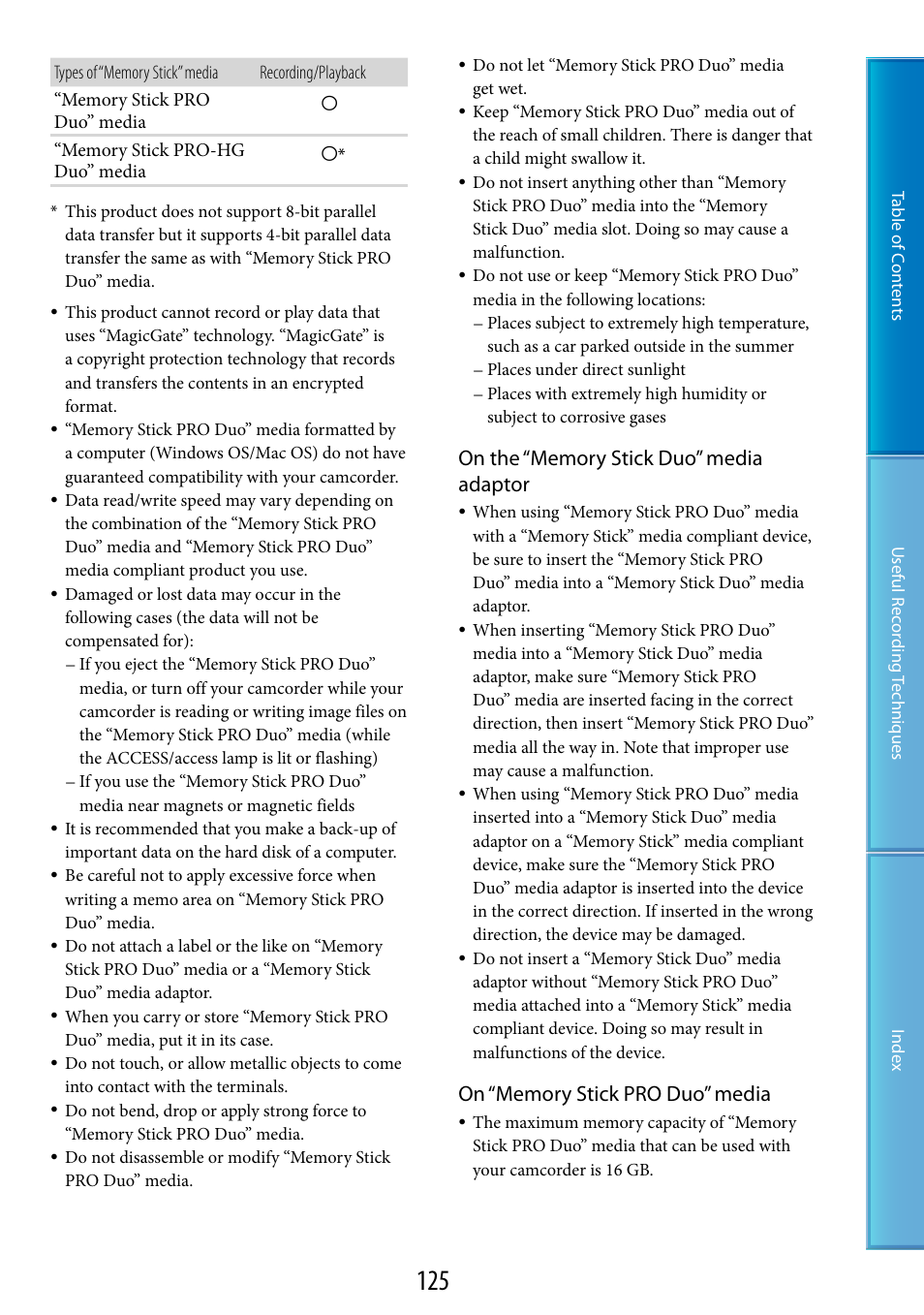 Sony HDR-XR200V User Manual | Page 125 / 133