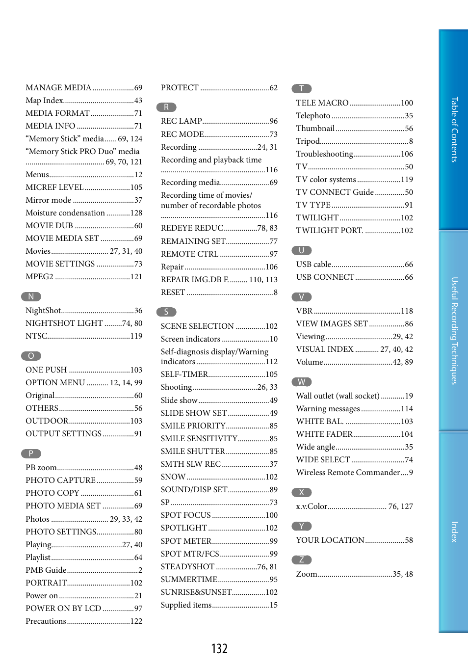 Sony HDR-XR200V User Manual | Page 132 / 133
