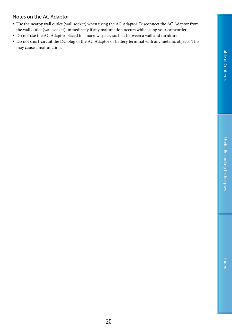Sony HDR-XR200V User Manual | Page 20 / 133