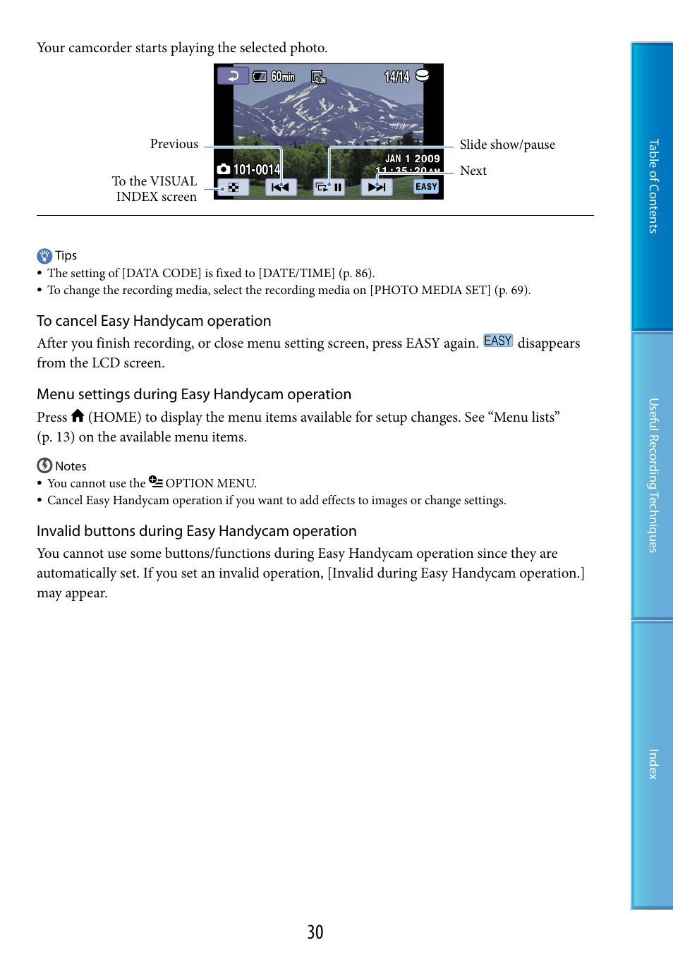 Sony HDR-XR200V User Manual | Page 30 / 133