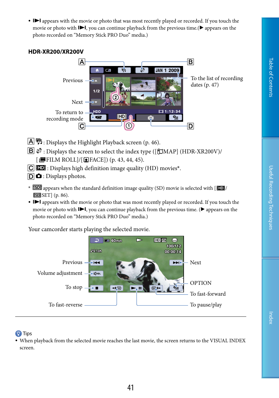 Sony HDR-XR200V User Manual | Page 41 / 133