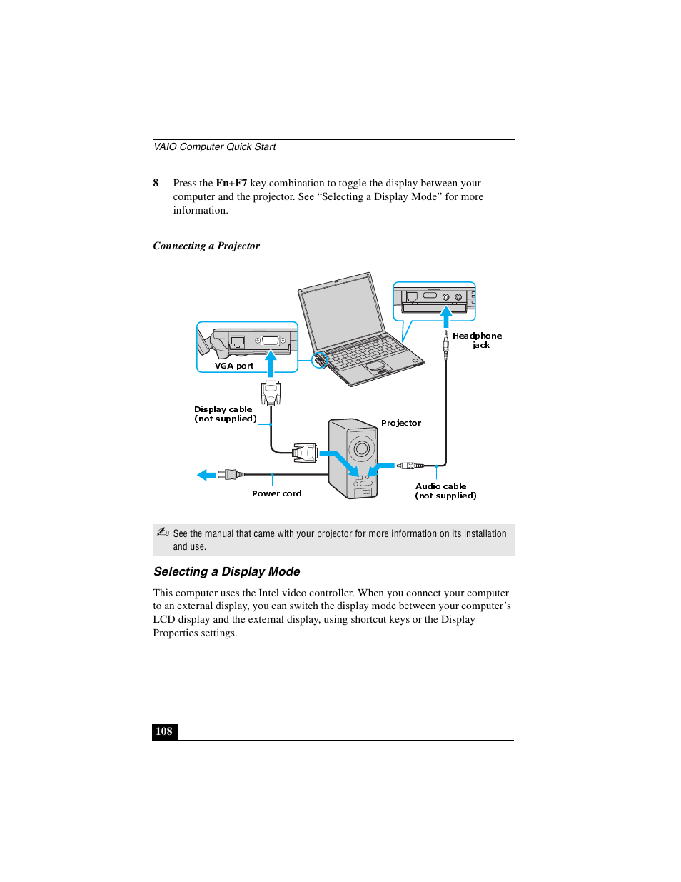 Selecting a display mode | Sony PCG-VX89P User Manual | Page 108 / 200