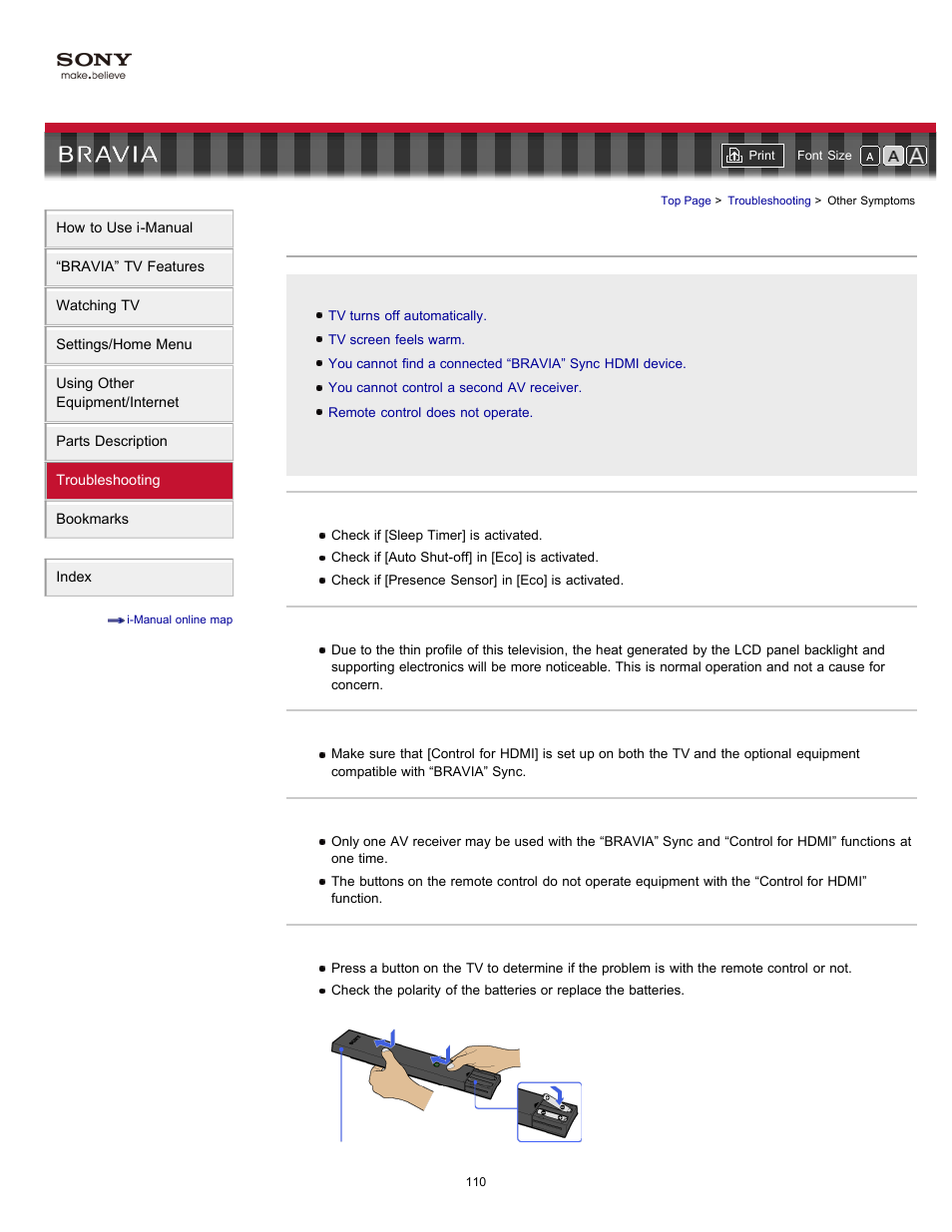 Other symptoms | Sony KDL-55EX723 User Manual | Page 110 / 178