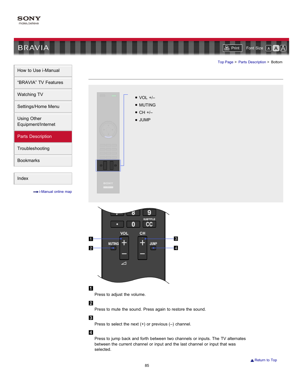 Bottom | Sony KDL-55EX723 User Manual | Page 85 / 178