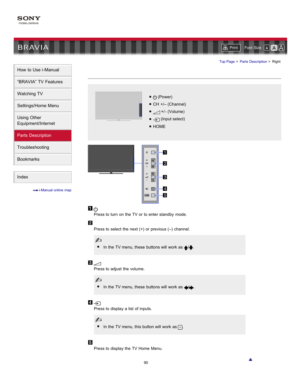 Right | Sony KDL-55EX723 User Manual | Page 90 / 178