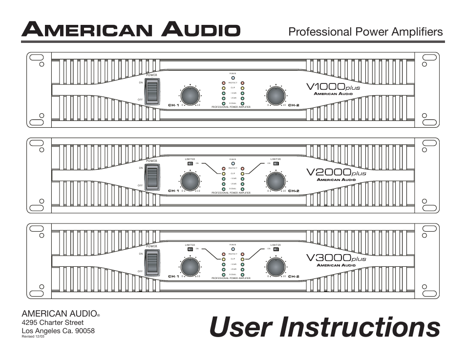 American Audio Vplus Series User Manual | 16 pages
