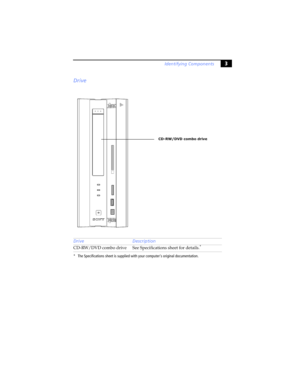 Drive, 3drive | Sony PCV-LX920 User Manual | Page 15 / 94