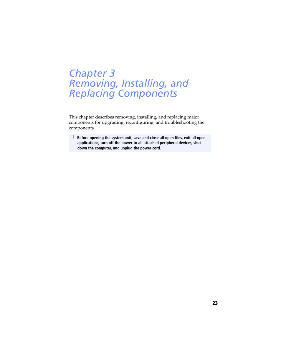 Removing, installing, and replacing components | Sony PCV-LX920 User Manual | Page 35 / 94