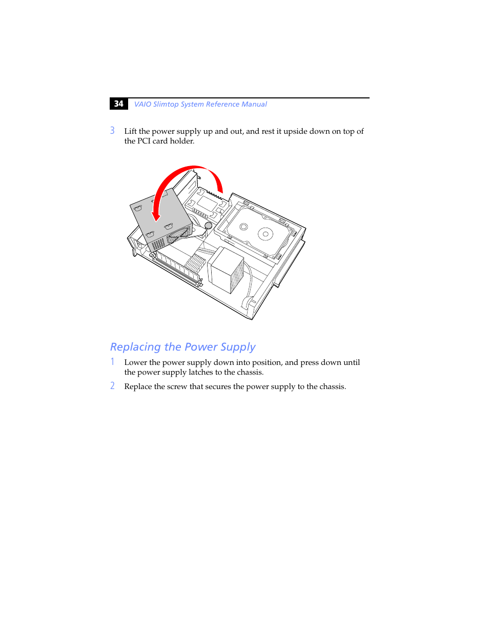 Replacing the power supply | Sony PCV-LX920 User Manual | Page 46 / 94