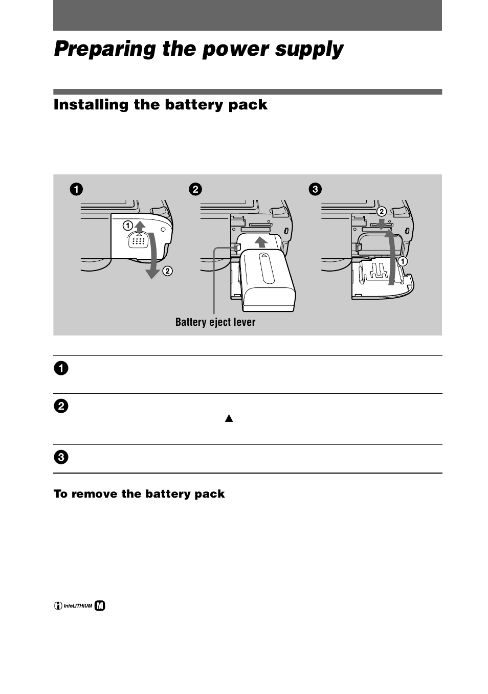 Preparing the power supply, Installing the battery pack, Ver (10) | Sony DSC-S75 User Manual | Page 10 / 104