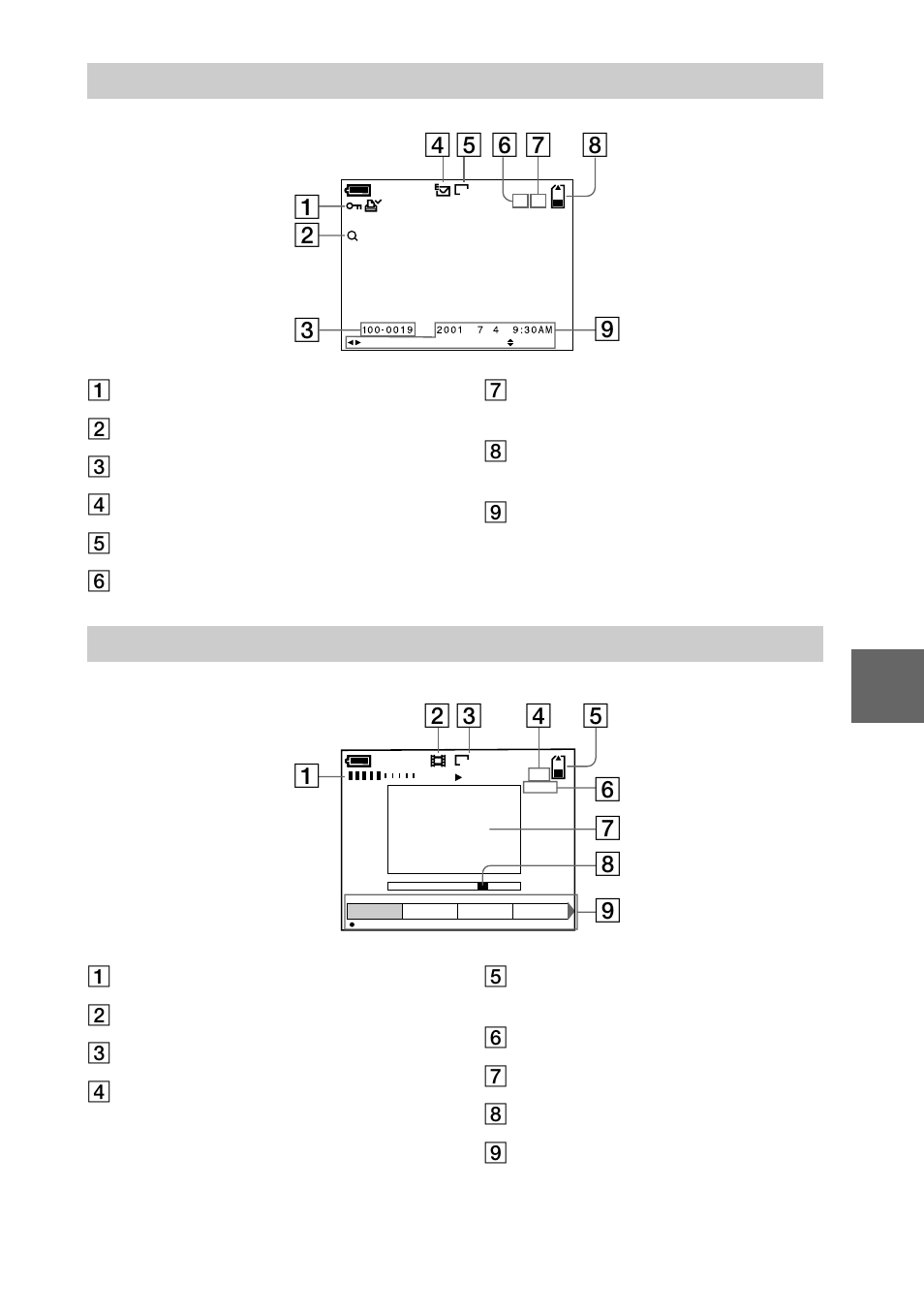 Ad di tiona l inf o rm atio n, When playing back still images, When playing back moving images | Sony DSC-S75 User Manual | Page 101 / 104