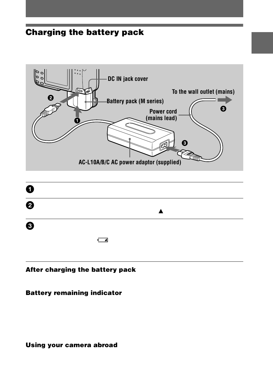 Charging the battery pack, 11 charging the battery pack | Sony DSC-S75 User Manual | Page 11 / 104