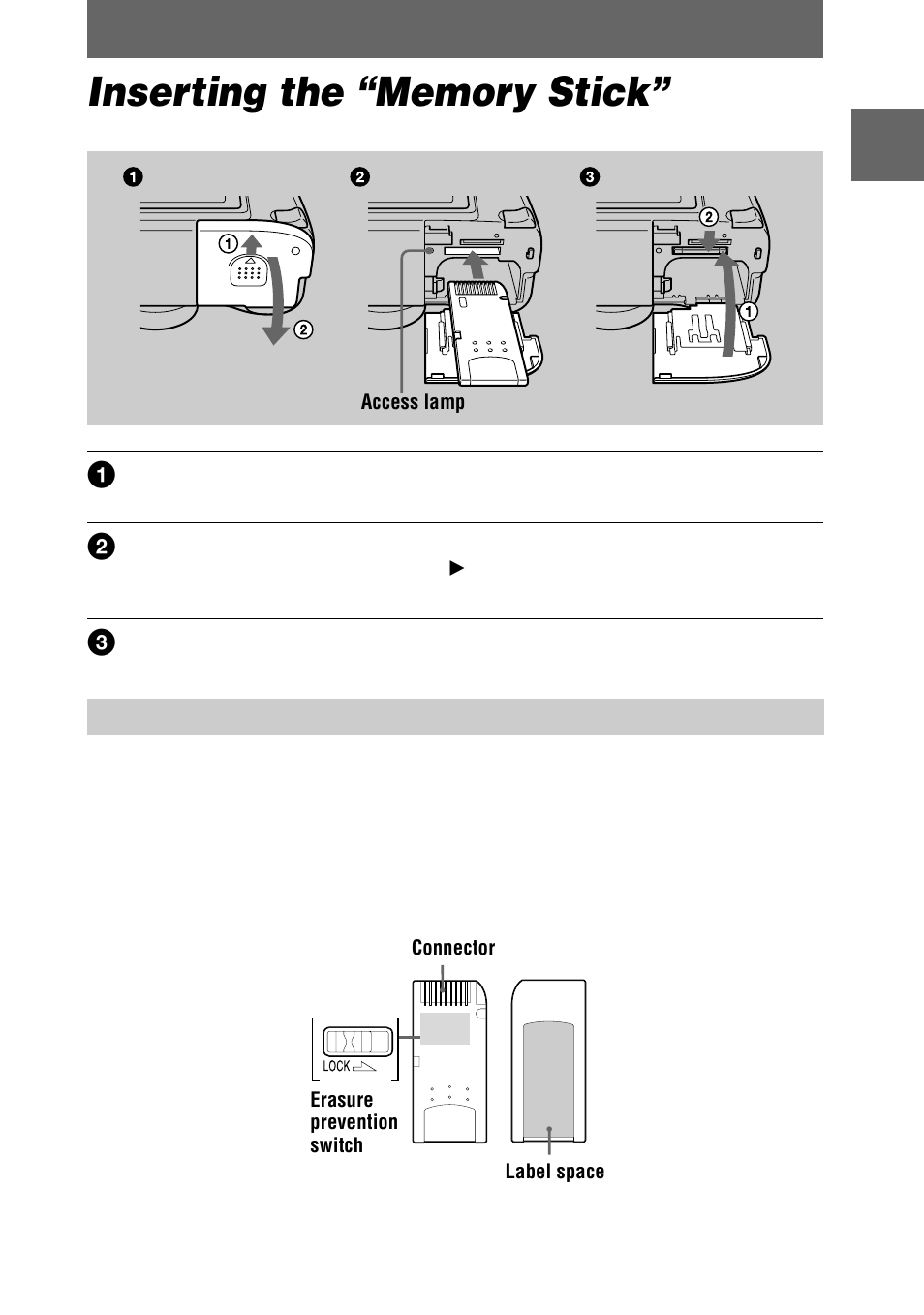 Inserting the “memory stick | Sony DSC-S75 User Manual | Page 17 / 104