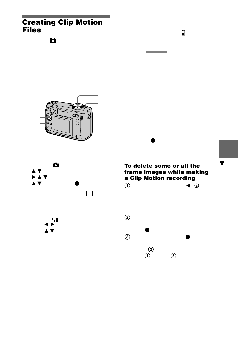 Creating clip motion files, 59 creating clip motion files | Sony DSC-S75 User Manual | Page 59 / 104