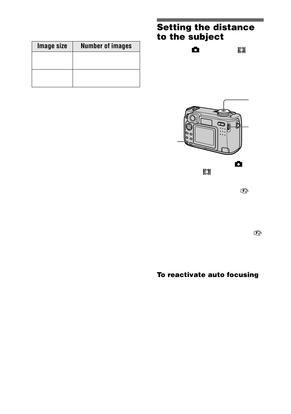 Setting the distance to the subject, On (60) | Sony DSC-S75 User Manual | Page 60 / 104