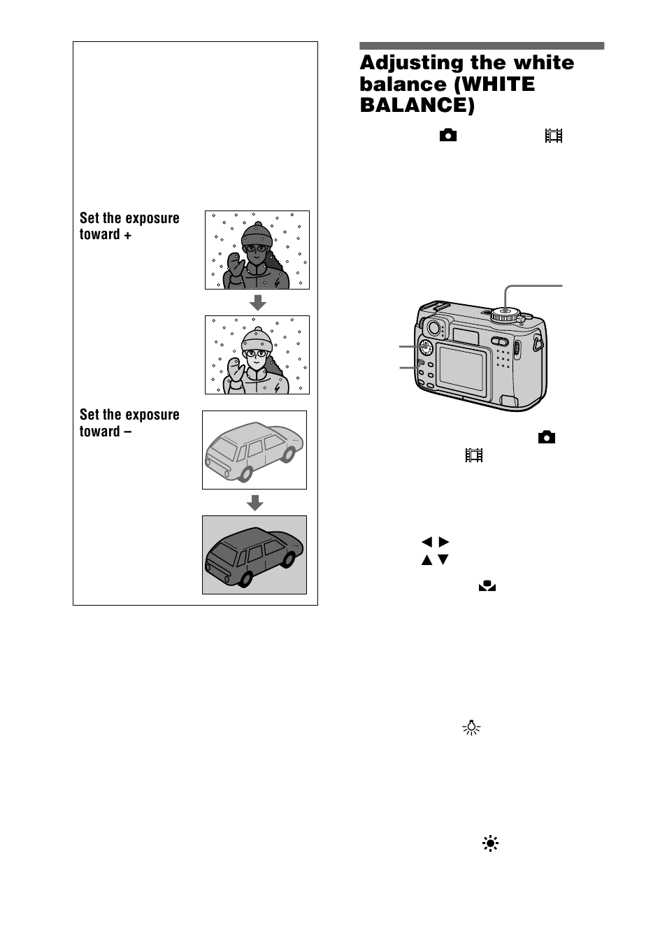 Adjusting the white balance (white balance), Adjusting the white balance, White balance) | Sony DSC-S75 User Manual | Page 62 / 104