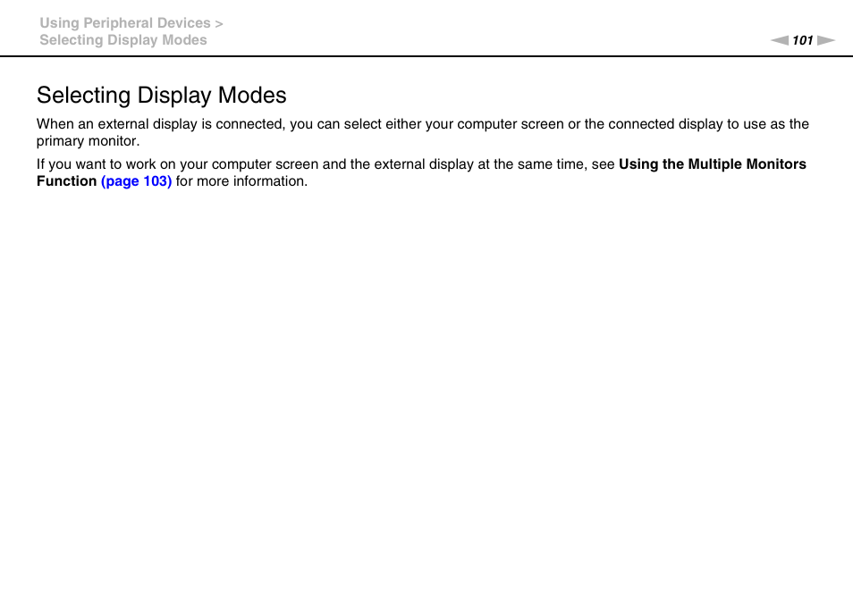 Selecting display modes | Sony VGN-Z790D User Manual | Page 101 / 205