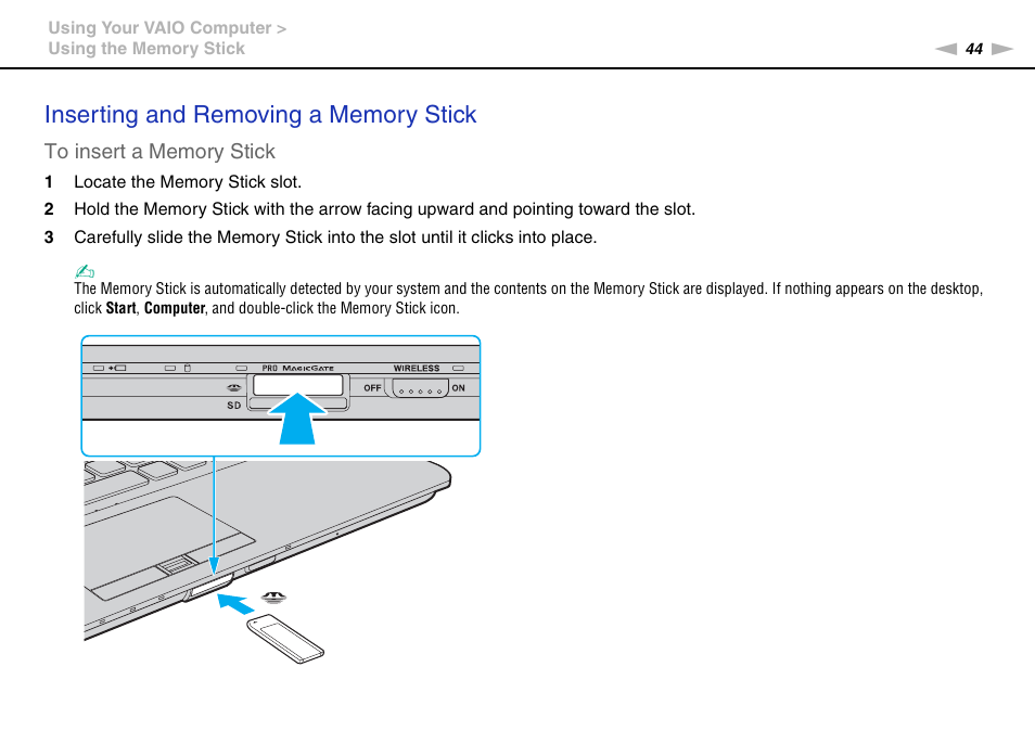 Sony VGN-Z790D User Manual | Page 44 / 205